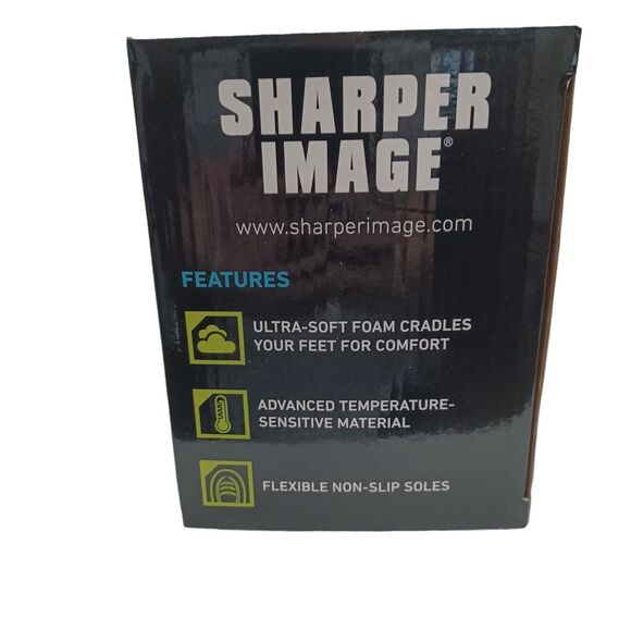 Ultra-Soft Memory Foam Slippers Gray Sz Adult M Unisex Sharper Image New in Box - Picture 6 of 8